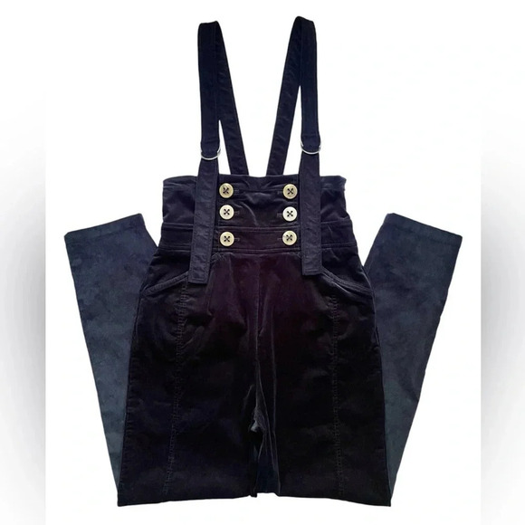 Anthropologie Corduroy Buttoned Pinafore Jumpsuit - Picture 4 of 7